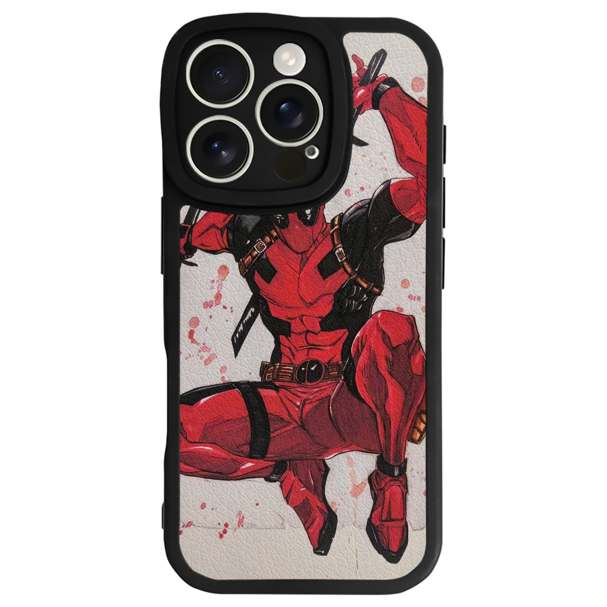 （画像用） Deadpool デッドプール 【iPhone 16シリーズ対応】シリコンスマホケース（レザー調） 材質：シリコン